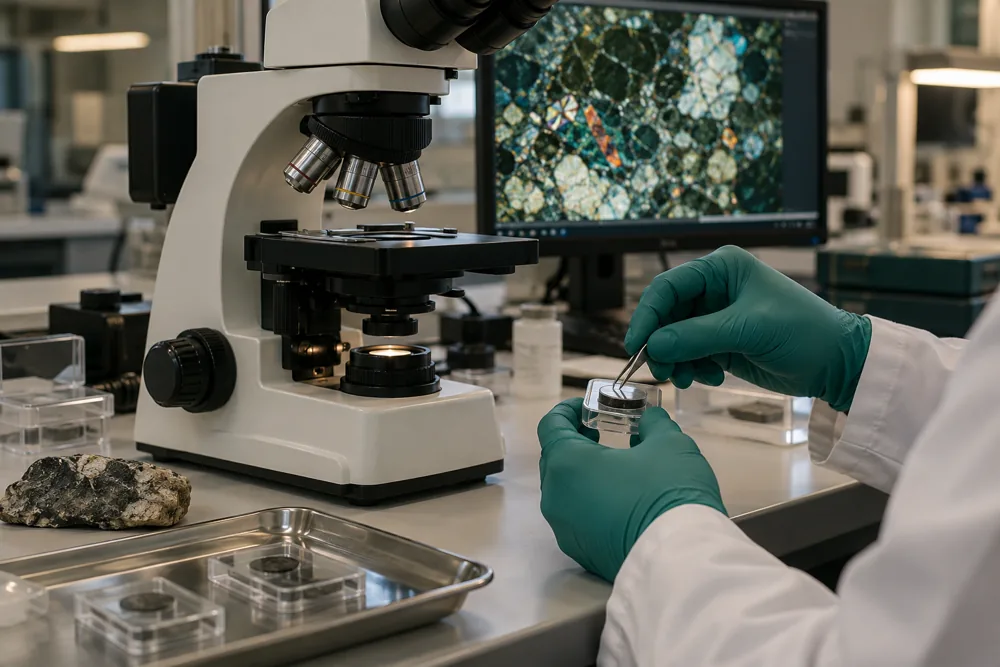 Microscope and sample preparation equipment in a laboratory